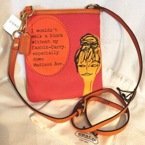 Coach Bonnie Cashin Nova Girly Print Swingpack Crossbody in Fuchsia/Orange NWT